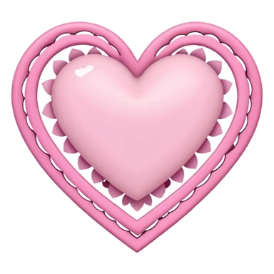 sakura heart with a zigzag border sticker