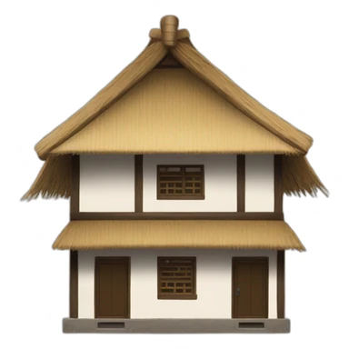 a simple house with a thatched roof in the Chinese style sticker