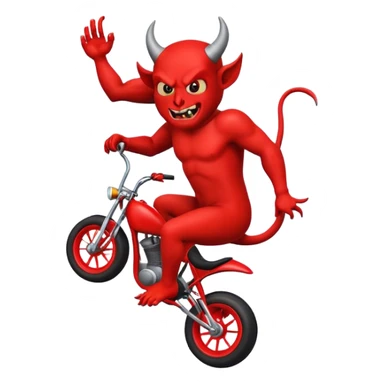 Devil hitting a wheelie sticker