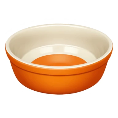 emoji of an orange dog bowl sticker