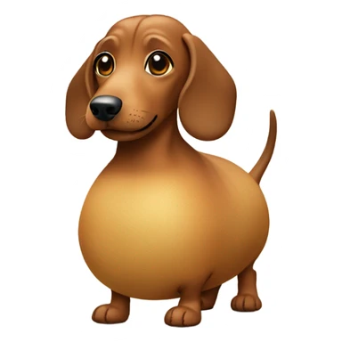 Old dachshund dressed in a potato costume sticker