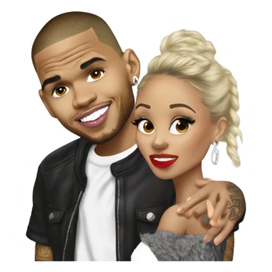 Hyper Realistic Chris Brown  Karruche Tran romantic photo  sticker