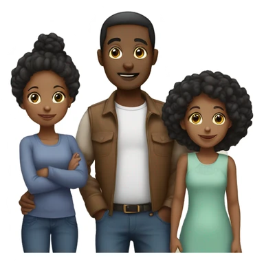 black family of 5 - mum,dad,older brother, younger brother, baby sister sticker