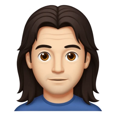 Reginald Arivizu (b.1969) with dark brown long hair sticker