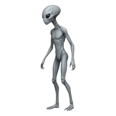 fullbody humanoid gray alien direct sideview sticker