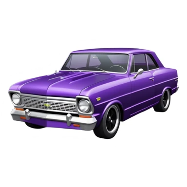 futuristic Jetson’smidnight-dark-purple stealthy black metallic 1965 Chevy Nova SS street rat rod  understated  sticker