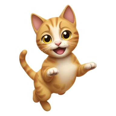 Cat running after her babys sticker