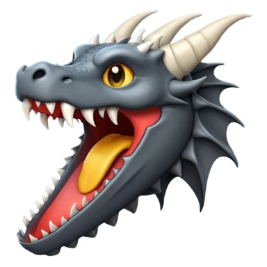 iOS style emoji, minimal dragon fang, dark fantasy object sticker