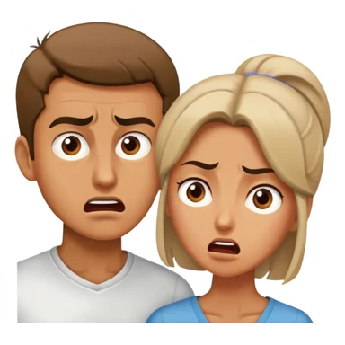 man and woman having an argument, expressive faces sticker