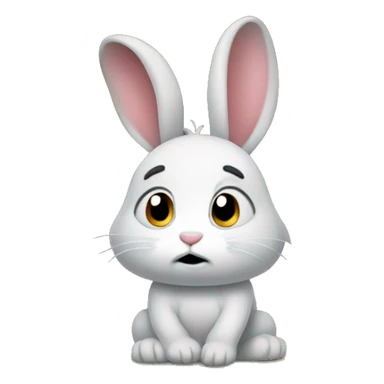 The little rabbit in the cave is sad sticker