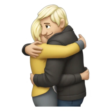 lepen giving a hug to zemour sticker