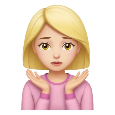 the embarrassed woman in soft pink, beige and yellow pastel colors sticker