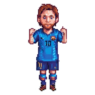pixel art Lionel Messi celebrating a goal sticker