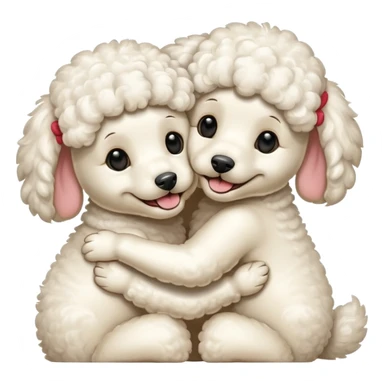 Poodles hugging eachother sticker