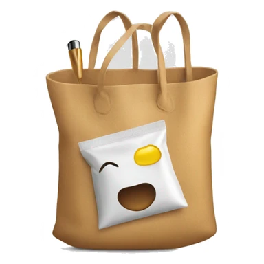 bag with cosmetics sticking out sticker