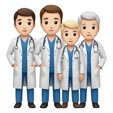 5 doctor staff all men make the differ in age make some space between em sticker