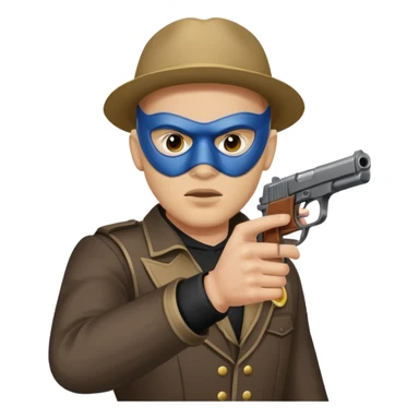 a guy in a shiesty mask aiming a pistol sticker