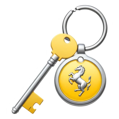 Ferrari key with a yellow background sticker