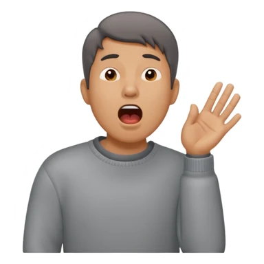 yawning man in sweater sticker