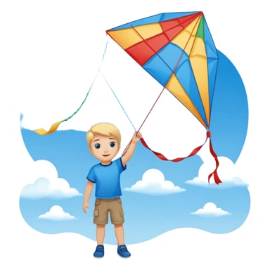 child with kite,Kite Flyers, big kite. sticker