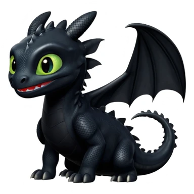 Dragon named toothless that is black from how to train your dragon sticker