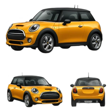 yellow-orange and black new Mini car front view sticker