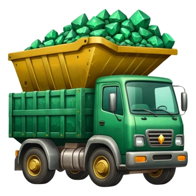green truck with emrarld ore sticker