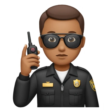 school security, sun glasses, holding walkie-talkie sticker