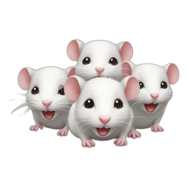 Three cute rats sticker