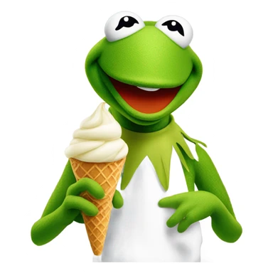 Kermit the frog eat ice cream sticker