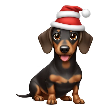 sausage dog with a santa hat sticker
