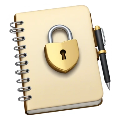 diary notebook with lock on it and a pen sticker