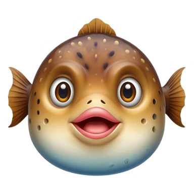 Blowfish with big lips and long brown hair sticker