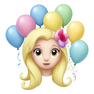 fluttershy mlp pastel balloons floating above its mane. sticker