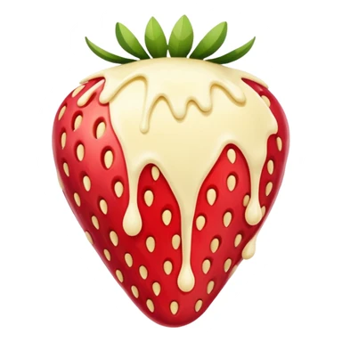 Strawberry with melted white chocolate and more white chocolate  morev sticker