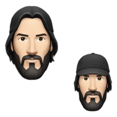 bearded keanu reeves with a black addidas cap sticker