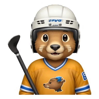 capybara ice hockey player sticker