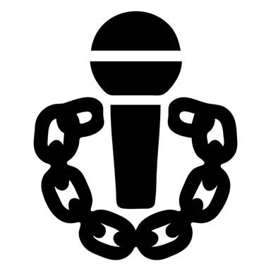 hip hop microphone with gold chain, bold icon style sticker