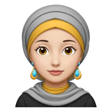 make her into emoji greyscale with tichel sticker