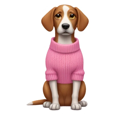 Dog wearing a pink sweater sticker