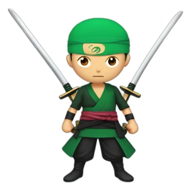 Roronoa zoro with 3 katana sticker