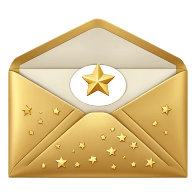 closed envelope with stars in the upper right corner sticker