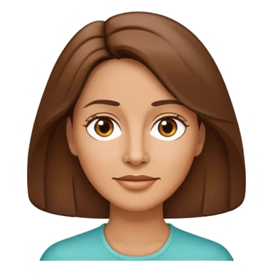 FEMME CHEVEUX MI LONG BRUNE VISAGE OVALE 50 ANS sticker