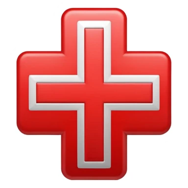 red medical cross symbol on a white background sticker