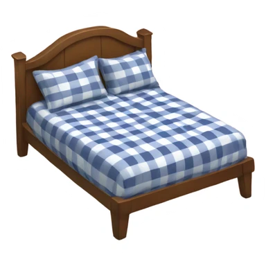 bed with gingham sheets sticker