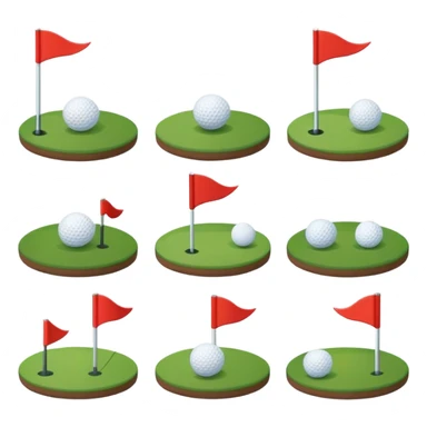 “Create a set of simple, cute, flat-style emojis themed around golf.  Designed in classic emoji style, consistent and expressive.” sticker