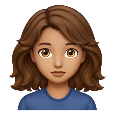 can you please make a girl with olive skin tone, brown hair, brown eyes and wavy hair sticker