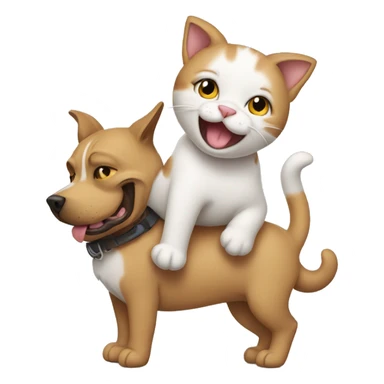 cat giving a dog a piggyback ride sticker