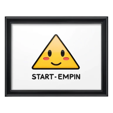 line with banner above saying start sticker