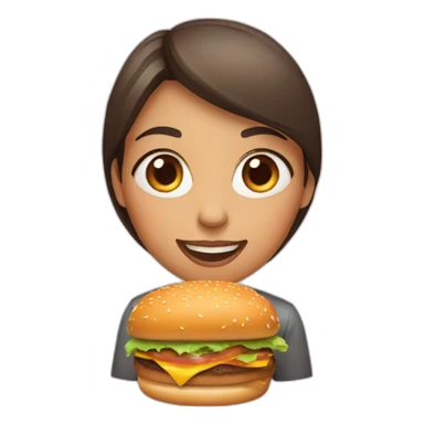 Girl eat burger sticker